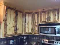 Rustic Aspen Log Kitchen Cabinets And Built In Wall Spice Rack 5 small