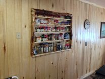 Rustic Aspen Log Kitchen Cabinets And Built In Wall Spice Rack 6 small