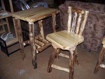 Custom Rustic Log And Reclaimed Barn Wood Bar Stools 2 small