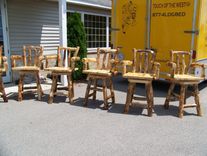 Custom Rustic Log And Reclaimed Barn Wood Bar Stools 3 small