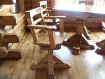 Custom Rustic Log And Reclaimed Barn Wood Bar Stools 4 small