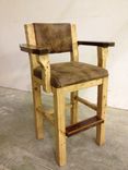 Custom Rustic Log And Reclaimed Barn Wood Bar Stools 6 small