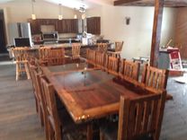 Custom Built Reclaimed Barn Wood Dinning Room Table And Chairs 3 small