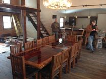 Custom Built Reclaimed Barn Wood Dinning Room Table And Chairs 5 small
