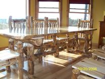 Rustic Aspen Log Custom Built Dinning Room Table Sets 3 small