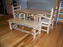 Rustic Aspen Log Custom Built Dinning Room Table Sets 5 small