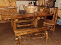 Rustic Aspen Log Custom Built Dinning Room Table Sets 6 small