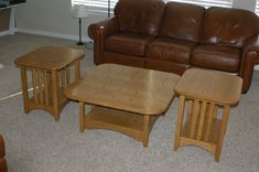 Mission Style Coffee Table And End Tables - Quarter Sawn White Oak 1 small