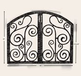 Arch Top Hinged Fireplace Screen With Mesh 2 small