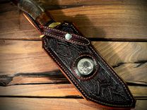 Hand Tooled Leather Knife Sheath - Smoky Mountain Coin Edition 2 small