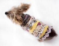 Crochet Circle Motifs And Knitting Mix Cotton Yarn Dog Sweater 1 small