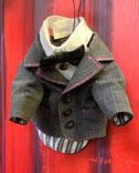 Grey Wool Check And Pink Stitch Boy's Tailored Jacket And Collar And Bow Tie 4 small