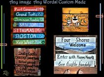 Custom, Wood, Signs, Destination, Beach , 2 small