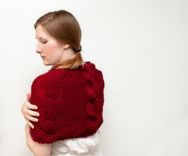 Hand Knit Cable Shrug/Poncho 2 small