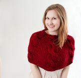 Hand Knit Cable Shrug/Poncho 3 small