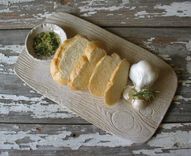 Faux Bois Stoneware Cheese Board - Fruit & Cheese Service - Bread & Olive Oil 1 small
