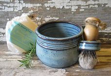 Rustic Shaving Bowl - Shave Cup - Shaving Scuttle - Men's Gift Set 5 small