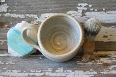 Rustic Shaving Bowl - Shave Cup - Shaving Scuttle - Men's Gift Set 1 small