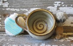 Rustic Shaving Bowl - Shave Cup - Shaving Scuttle - Men's Gift Set 3 small