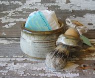 Rustic Shaving Bowl - Shave Cup - Shaving Scuttle - Men's Gift Set 4 small