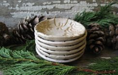 Pottery Prep Bowl - Vanilla Bean - Tea Bag Holder- Wedding Favor - Candle Holder - Ring Dish 2 small