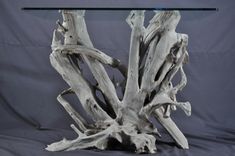 Sun Bleached Driftwood And Glass Foyer Table 2 small