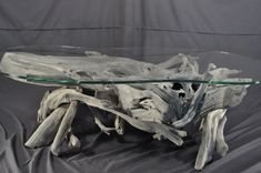 Sun Bleached Driftwood And Glass Coffee Table 2 small