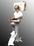  Mailbox, of Boy W/ Dog Custom Colors Bronze Statue 4 small