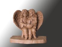 Memorial Statue of 2 Angels / Represents 2 daughter's who died in a car accident to be buried together.  5 small