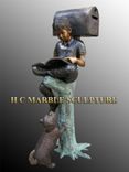 Mailbox Boy w Dog Bronze  Statue | Life Size Bronzes - Custom Bronze Statues & Sculptures - Lost Wax Casting 2 small