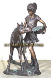 Girl With Precious Pony, Bronze Sculpture 1 small