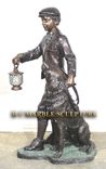 Boy And His Dog Bronze Lantern 3 small
