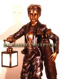 Classic Little Golfer Bronze Sculpture holding lantern 1 small