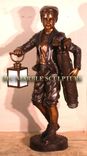 Classic Little Golfer Bronze Sculpture holding lantern 2 small