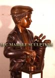Classic Little Golfer Bronze Sculpture holding lantern 3 small