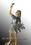 Bronze Statue of Girl Playing with Birds / Life Size Bronzes - Custom Bronze Statues & Sculptures - Lost Wax Casting 1 small