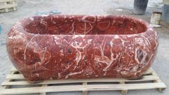 Red Marble Oval Bathtub 3 small