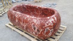 Red Marble Oval Bathtub 1 small