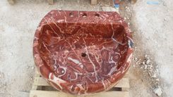 Red Marble Oval Bathtub 4 small