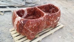 Red Marble Oval Bathtub 5 small