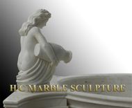 Large Oval Marble Bathtub with Tapered Bottom 2 small
