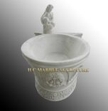 Large Oval Marble Bathtub with Tapered Bottom 3 small