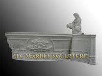 Large Oval Marble Bathtub with Tapered Bottom 4 small