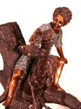Children Discovering The Birds Nest, Bronze Statue 4 small