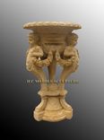 Antique Stone Planters With Cherub Carving 1 small