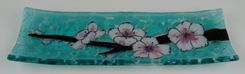 Cherry Blossom B- Fused Glass Channel Plate 1 small