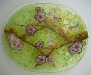 Crossing Branches- Cherry - Glass Fused Artwork 1 small
