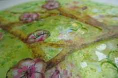 Crossing Branches- Cherry - Glass Fused Artwork 2 small
