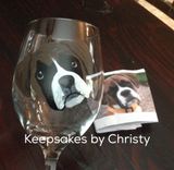 Custom Hand Painted Wine Glass - Boxer 1 small