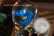 Hand Painted Wine Glasses 1 small
